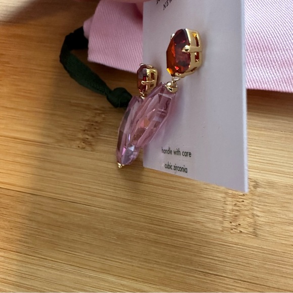 NWT Kate Spade New York Treasure Trove Drop Earrings Blush Multi One Size Pouch - Picture 3 of 4